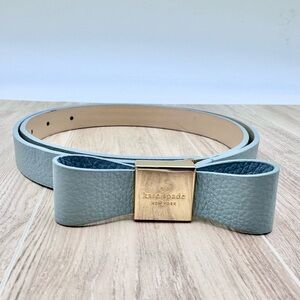 KATE SPADE In The Loop Lite Blue Leather Bow Belt Preppy | Size S 29”-33”